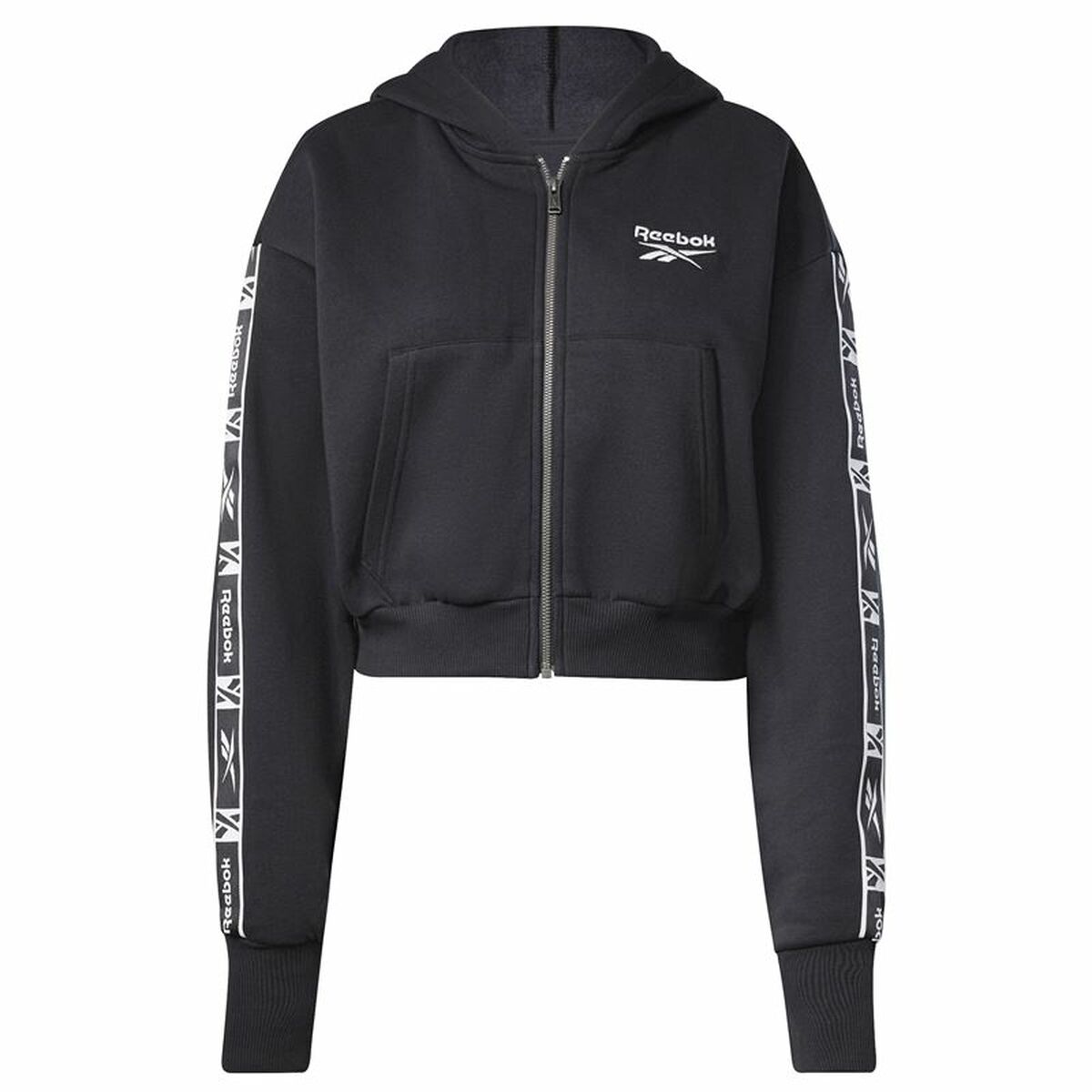 Women's Sports Jacket Reebok Tape Pack Full Zip Black M